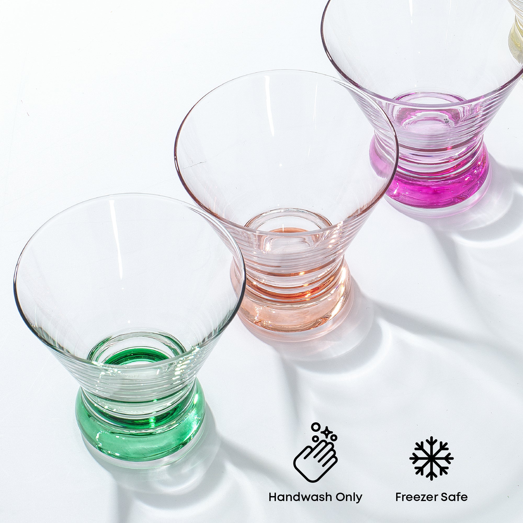 JoyJolt Hue Verres Martini sans Pied 22 cl Lot 6