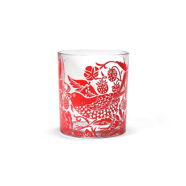 William Morris Strawberry Thief verre 30cl framboise