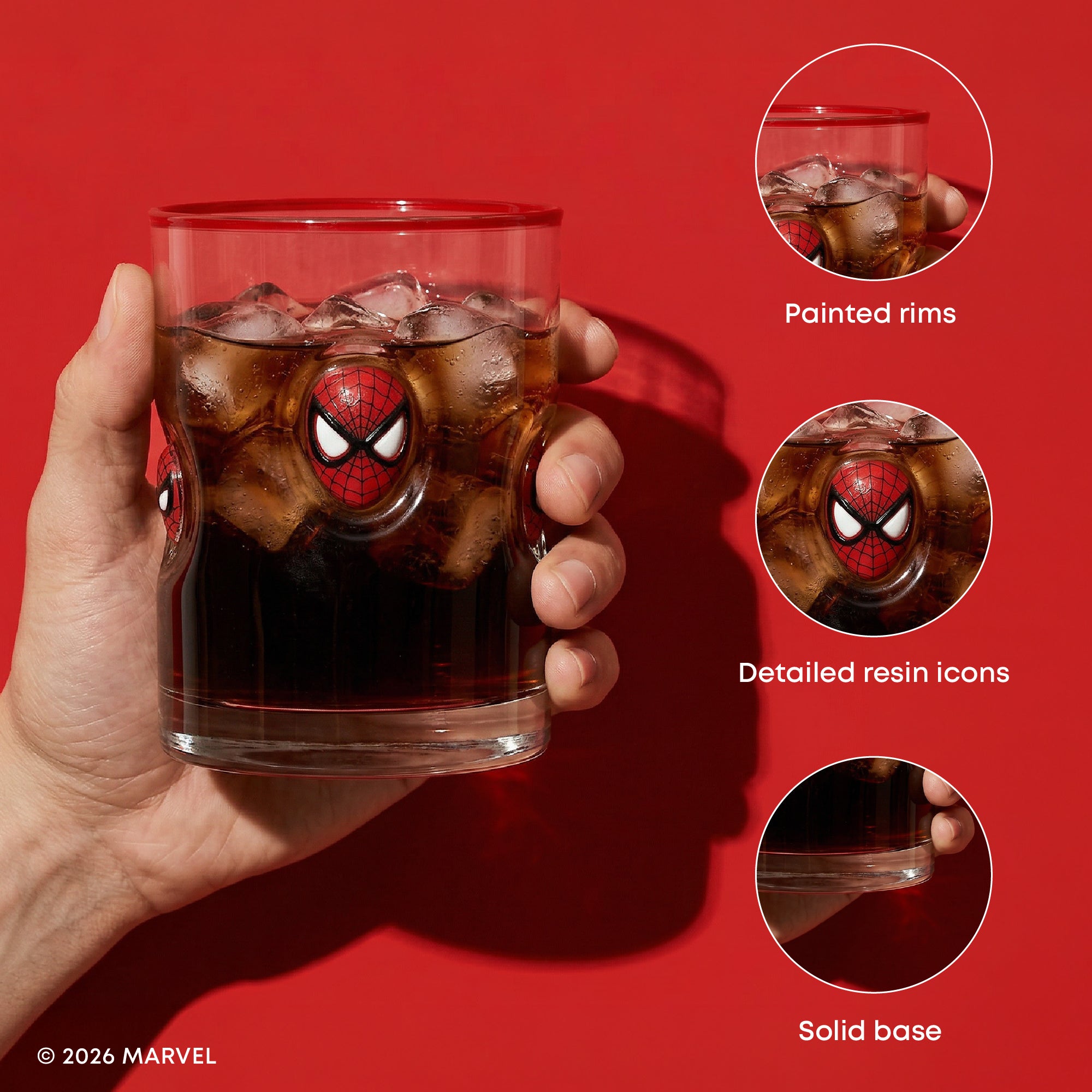 JoyJolt Spider-Man Icon verres jus 40 cl lot 2