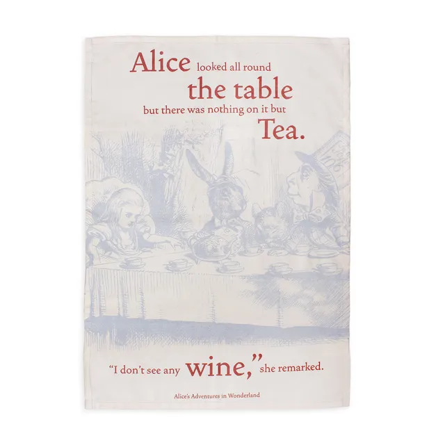Alice in Wonderland Pulteney Press torchon coton recyclé