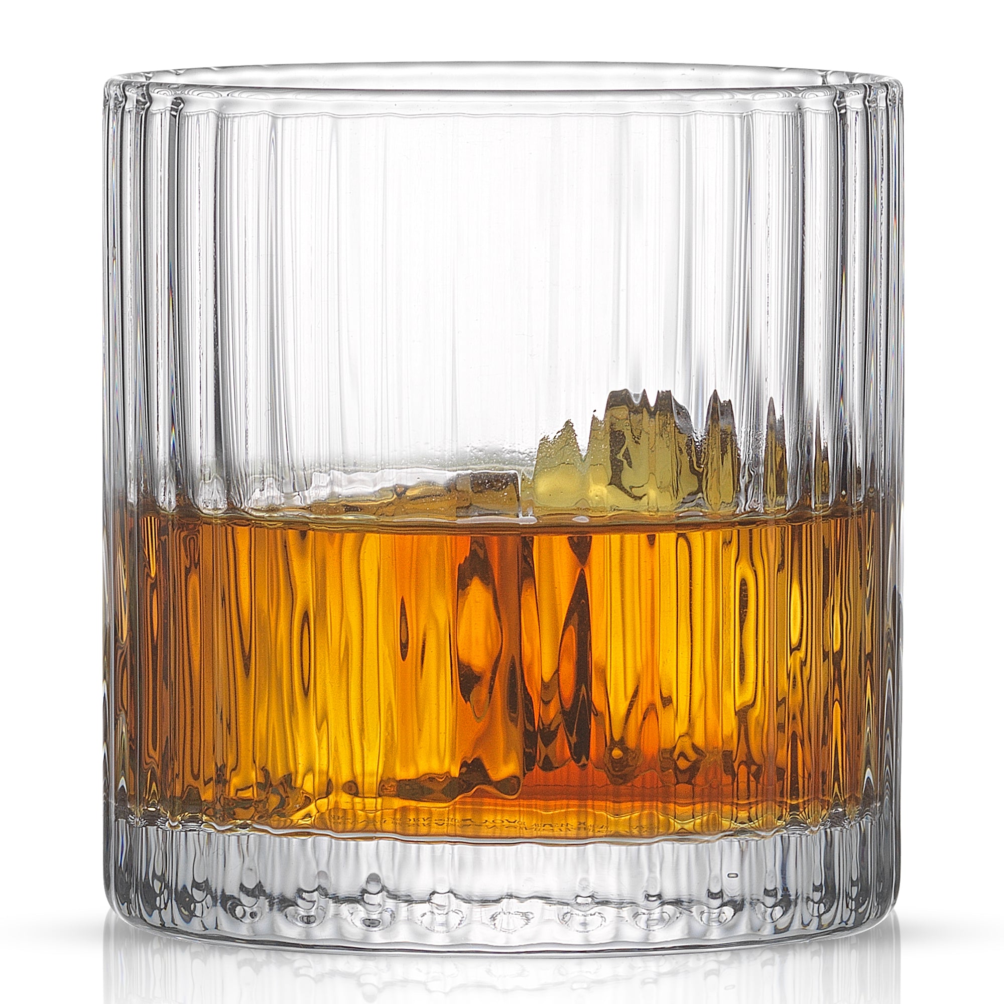 JoyJolt Elle Fluted Cylinder verre whisky lot 2 strié