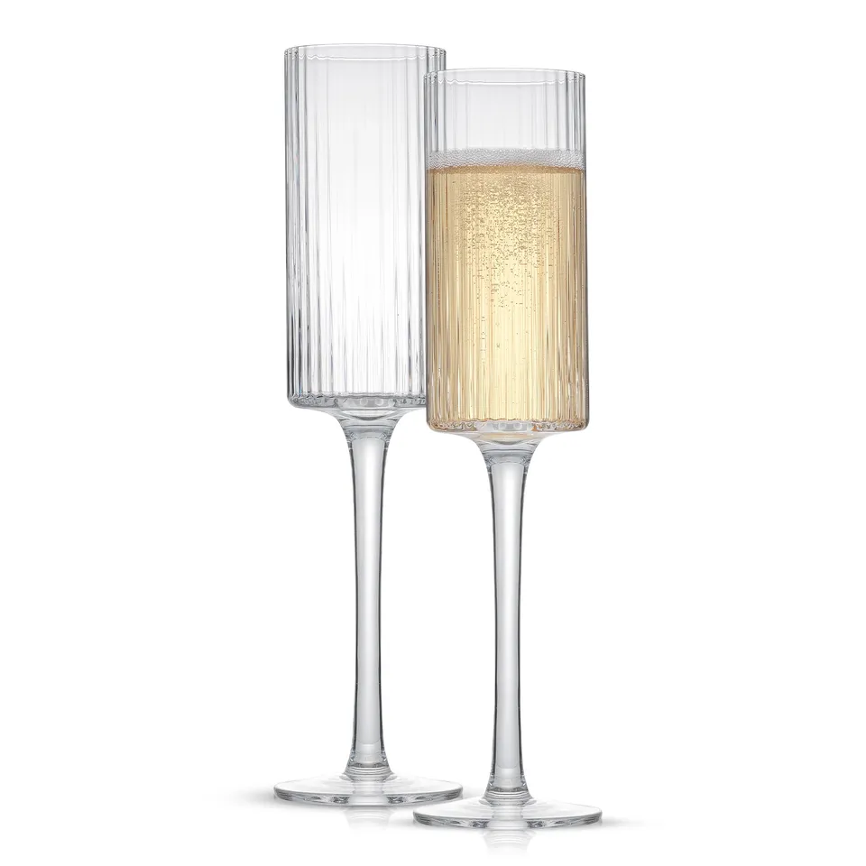 JoyJolt Elle Fluted Cylinder flûte à champagne 17cl lot 2