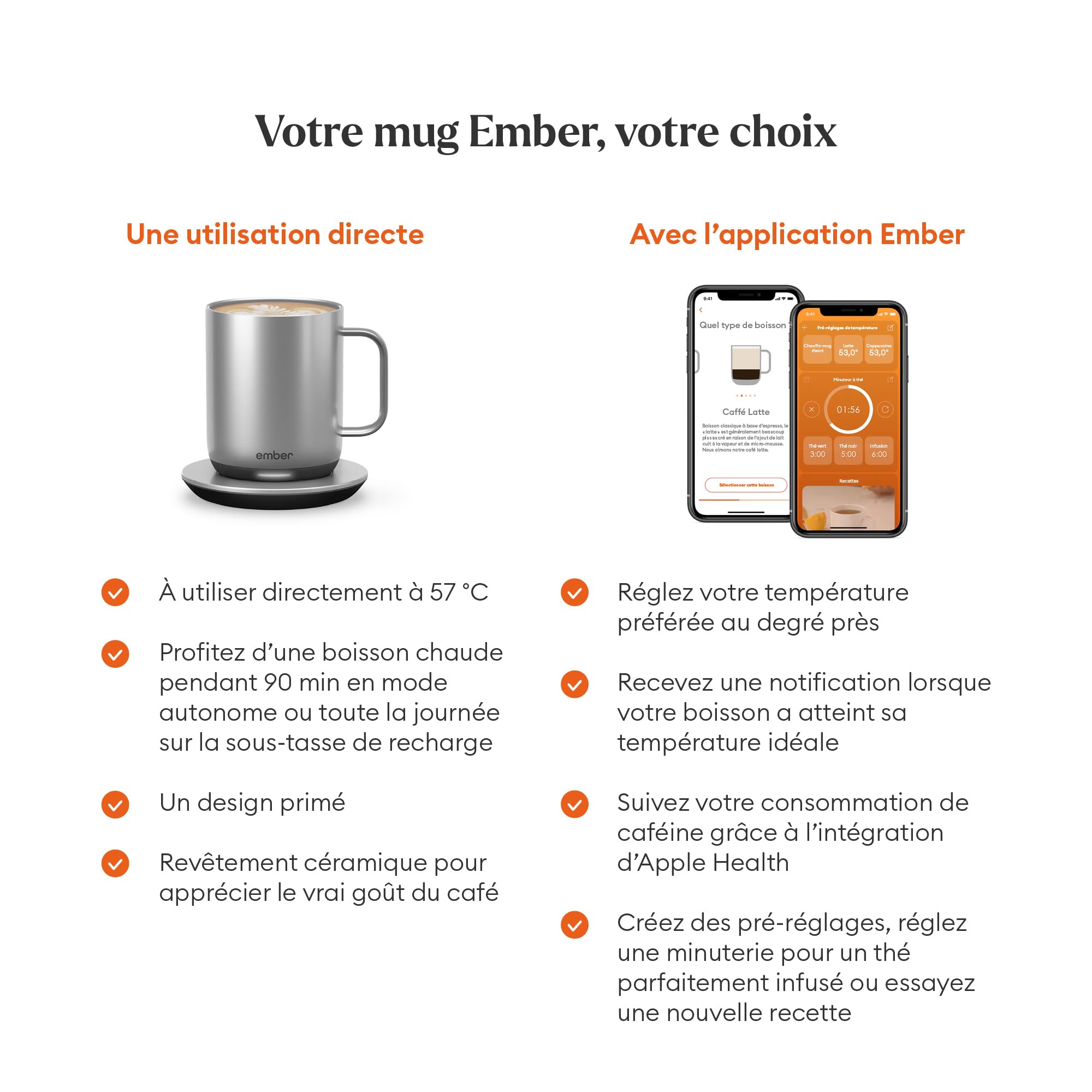 Ember Mug 2 Tasse connectée 29,5 cl acier chauffante
