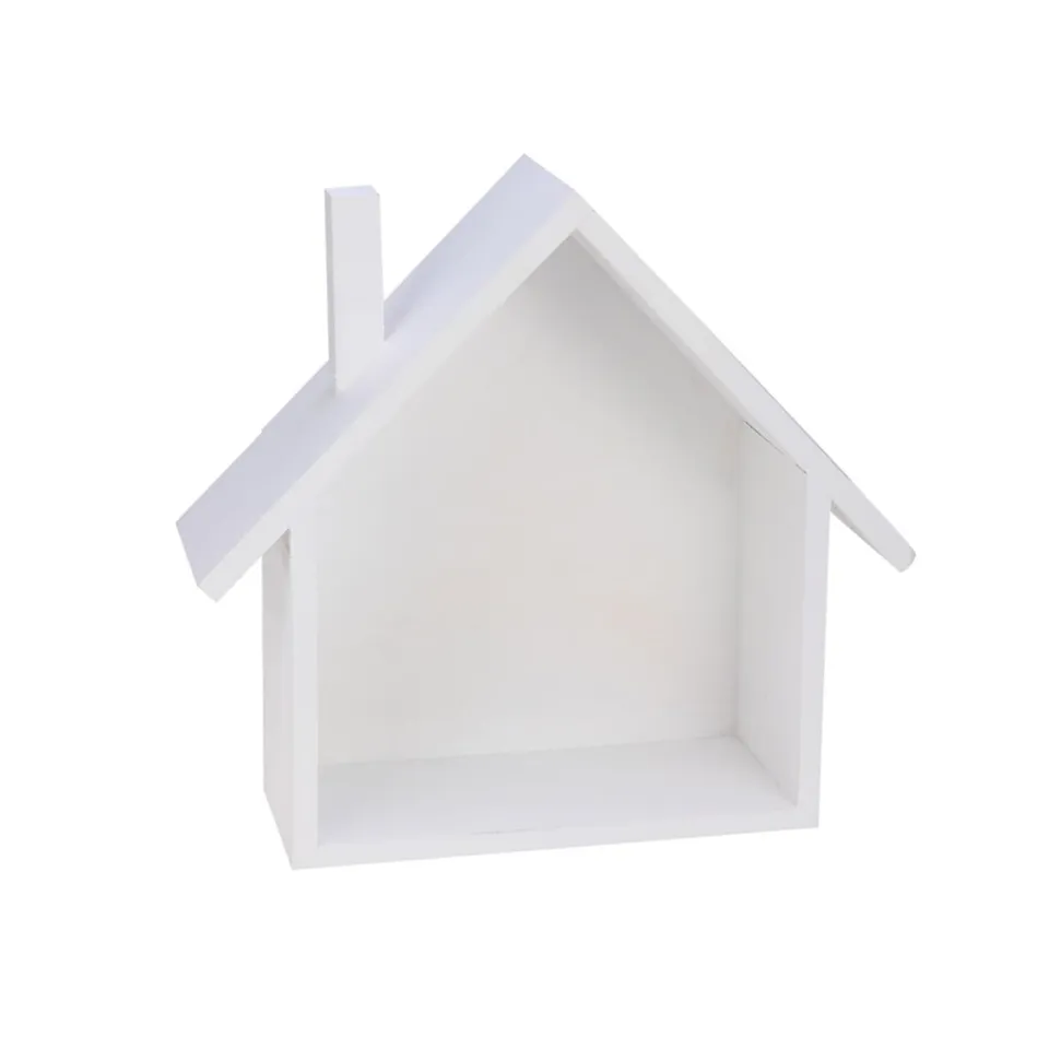 Alipis étagère murale maison bois blanche