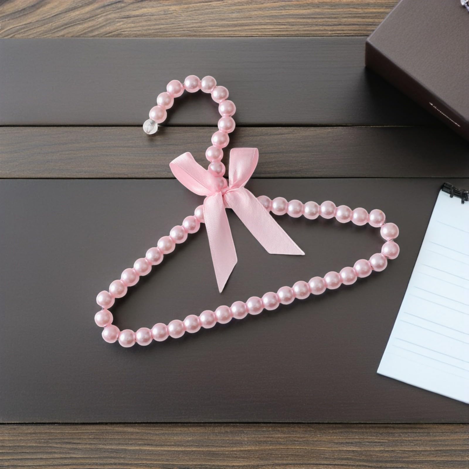 Alipis cintres bébé perles rose plastique lot 5 25 cm
