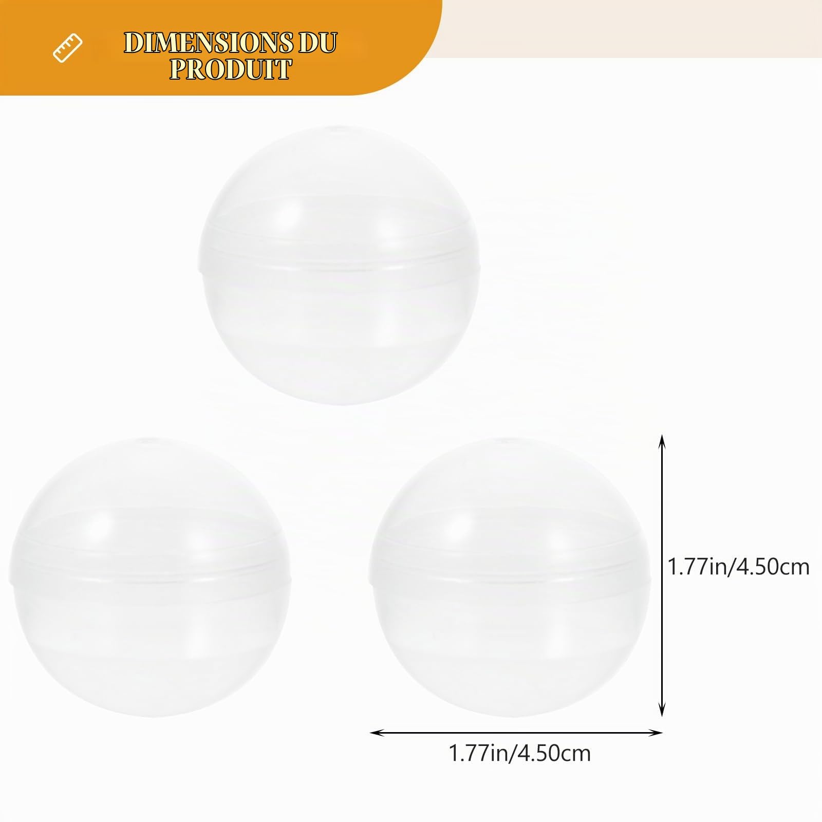 Alipis boules tombola transparentes 45mm lot 50
