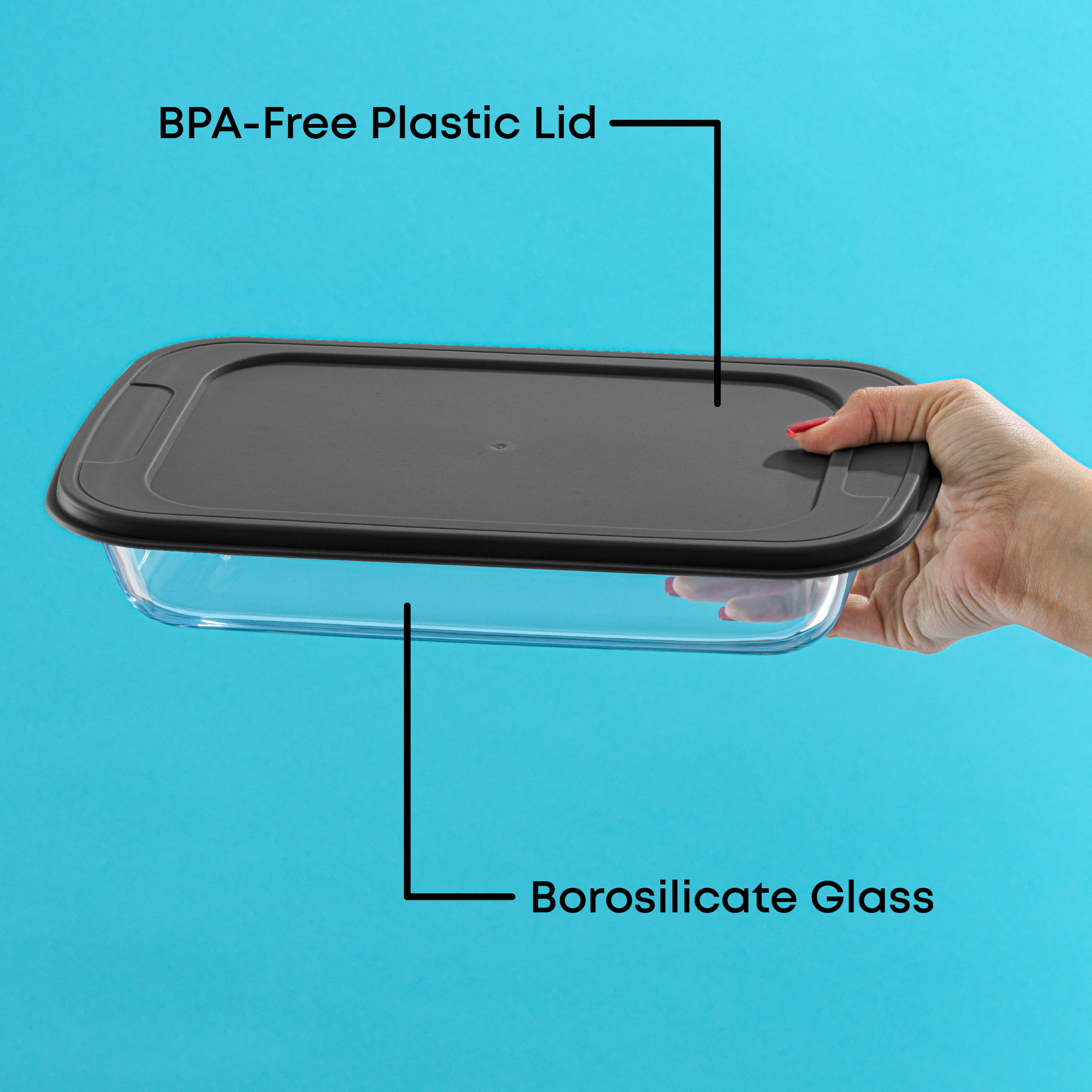 JoyJolt plats four verre borosilicate noirs 4 pièces hermétiques