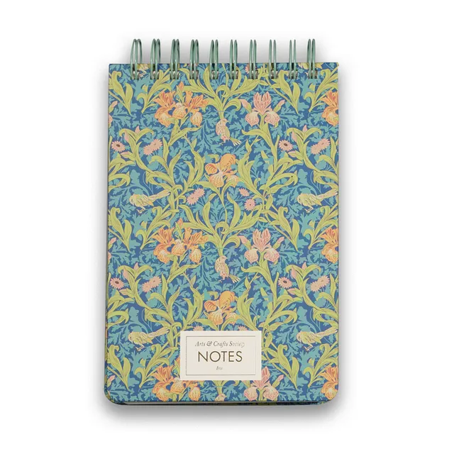 Arts & Crafts Society Iris carnet spiralé A5 vert floral