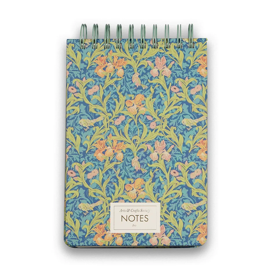Arts & Crafts Society Iris carnet spiralé A5 vert floral