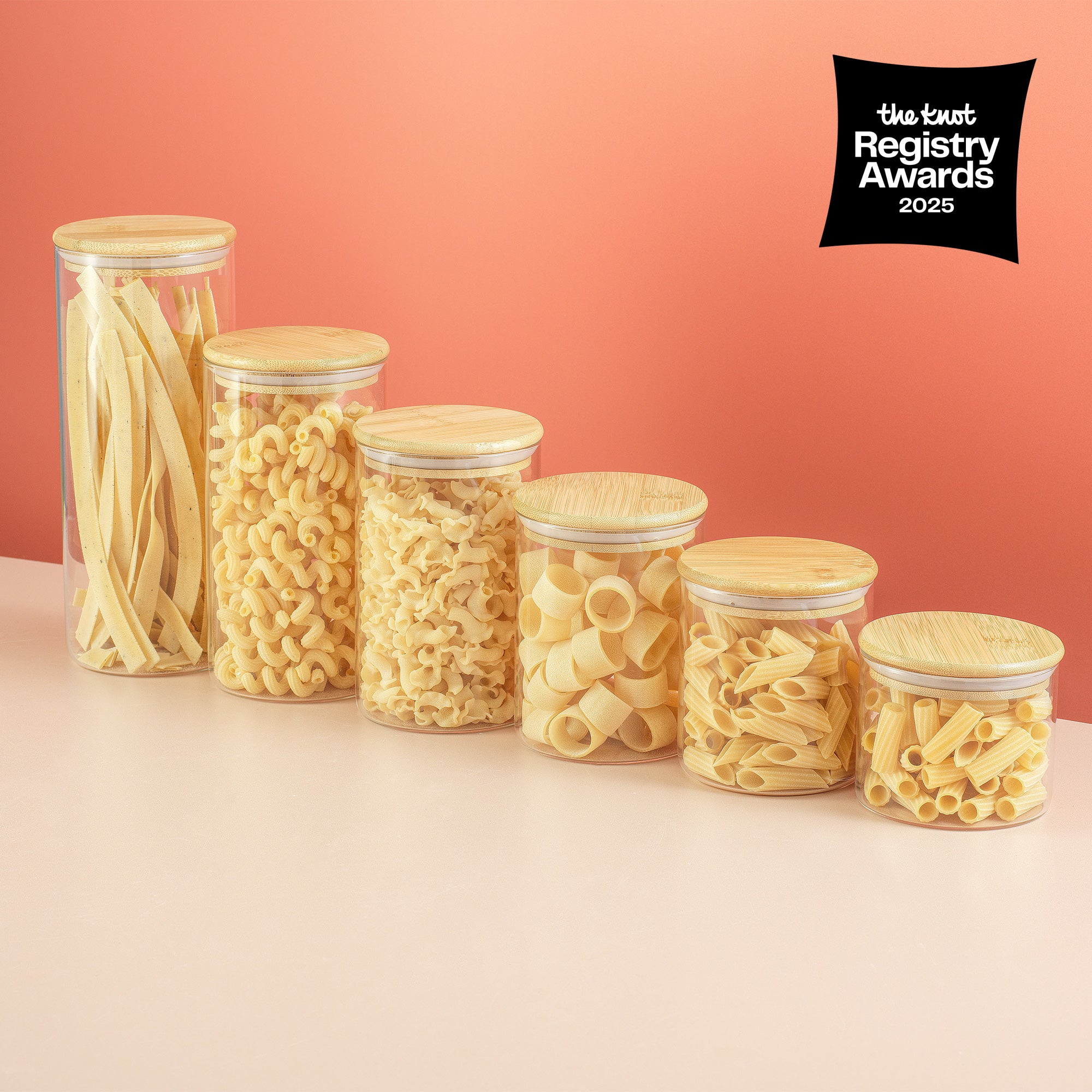 JoyJolt Storage Jars bocal verre lot 6 couvercle bambou hermétique