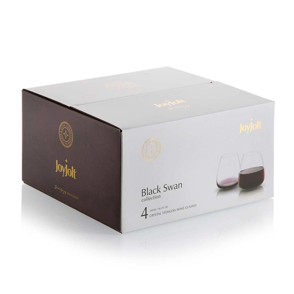 JoyJolt Black Swan verre à vin rouge sans pied 54 cl x4