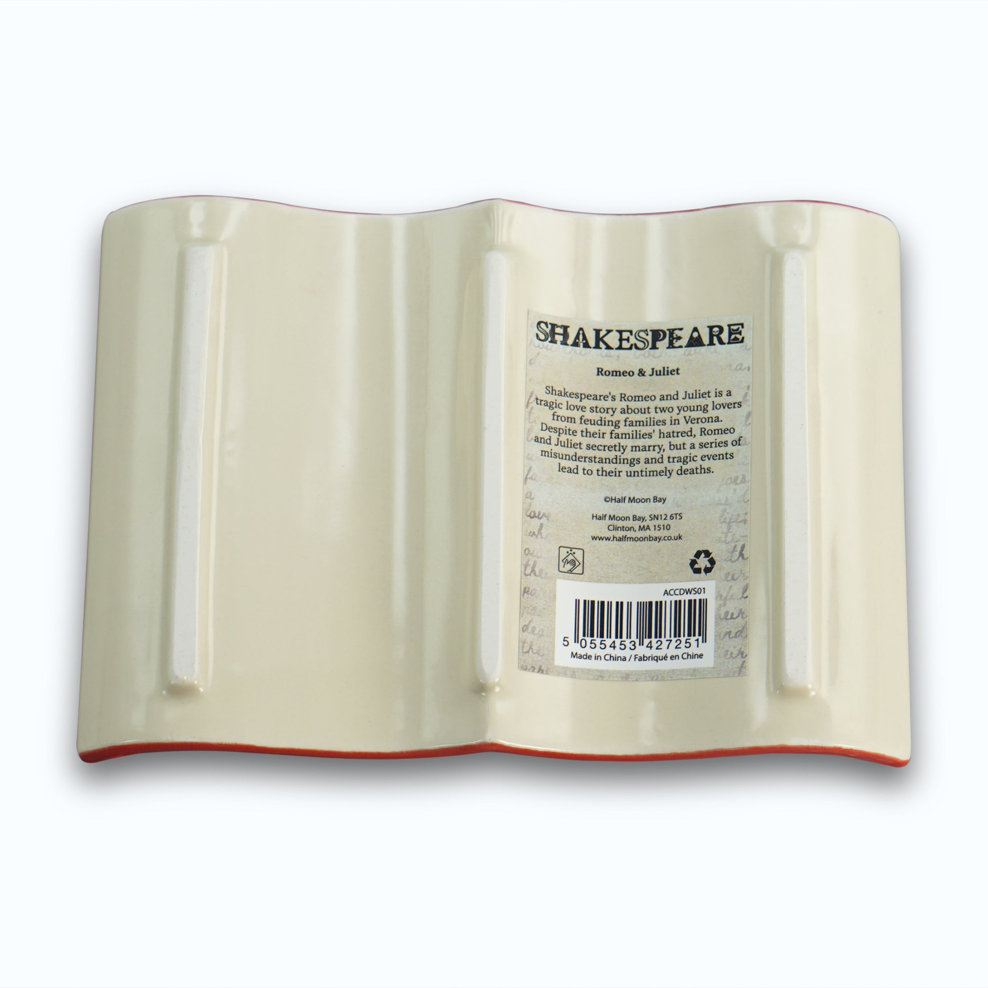 Shakespeare Book vide-poche céramique rouge 15 cm