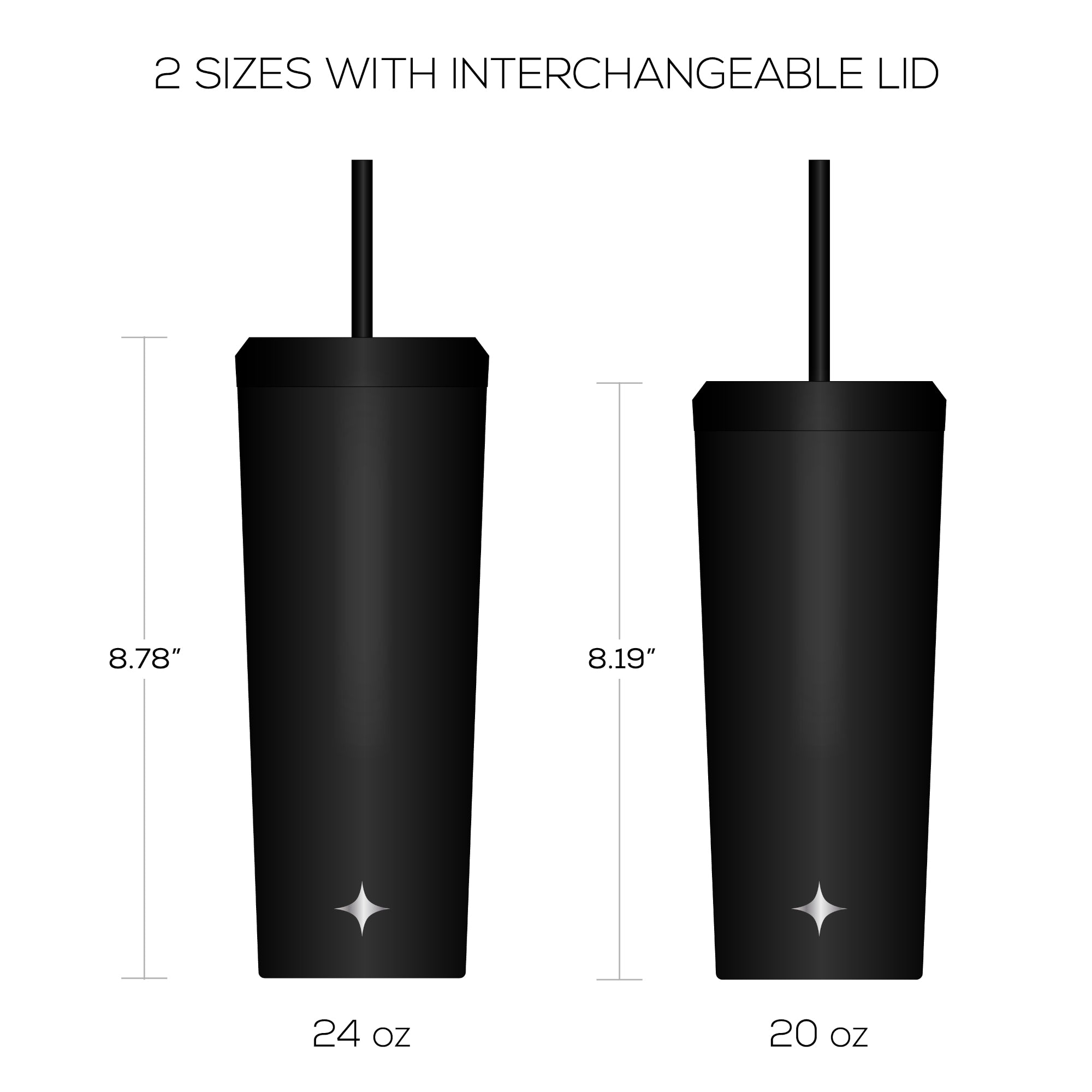 JoyJolt gobelet isotherme inox 76 cl paille