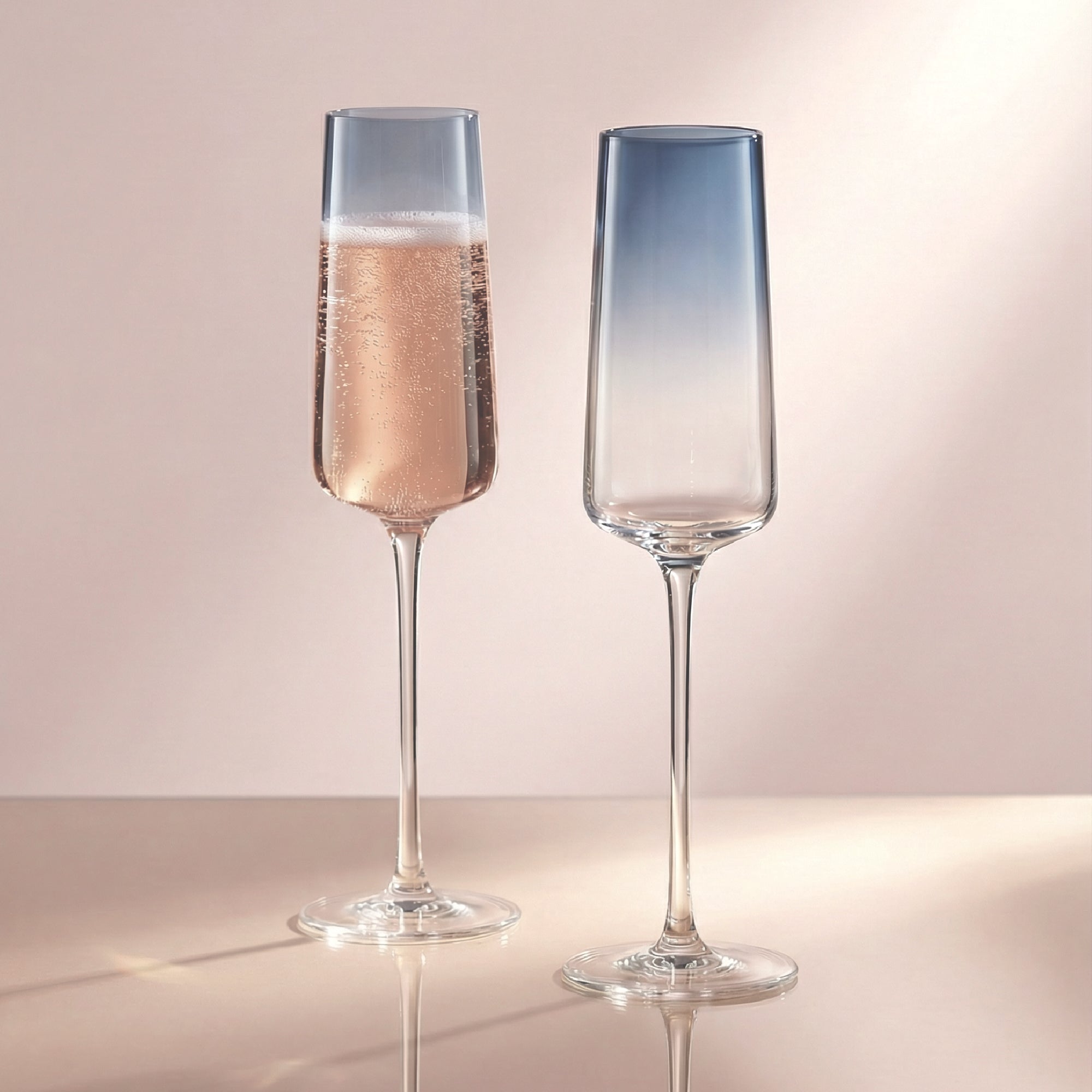 JoyJolt Sidney Blue Ombre flûtes champagne 21 cl lot 4