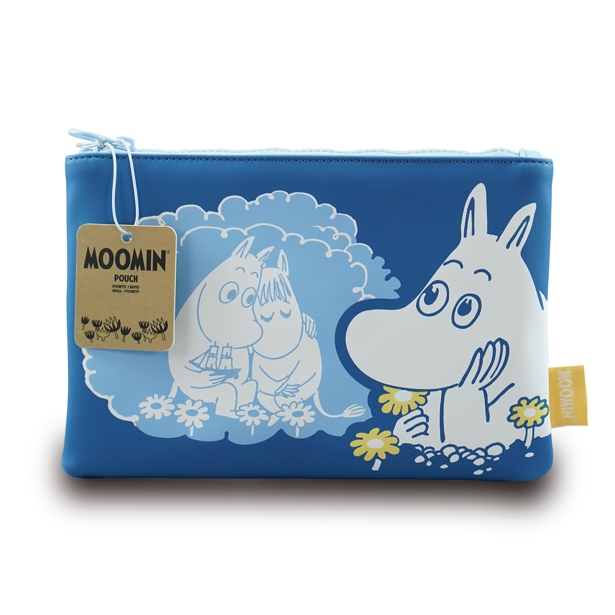 Moomin Daydreaming trousse 16x24 cm simili cuir bleu