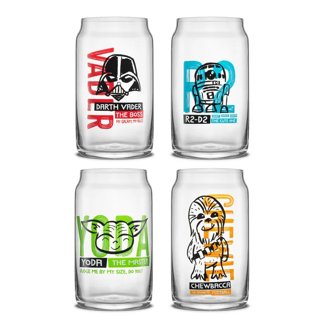 JoyJolt Star Wars Now Playing verres lot de 4 canette 47 cl