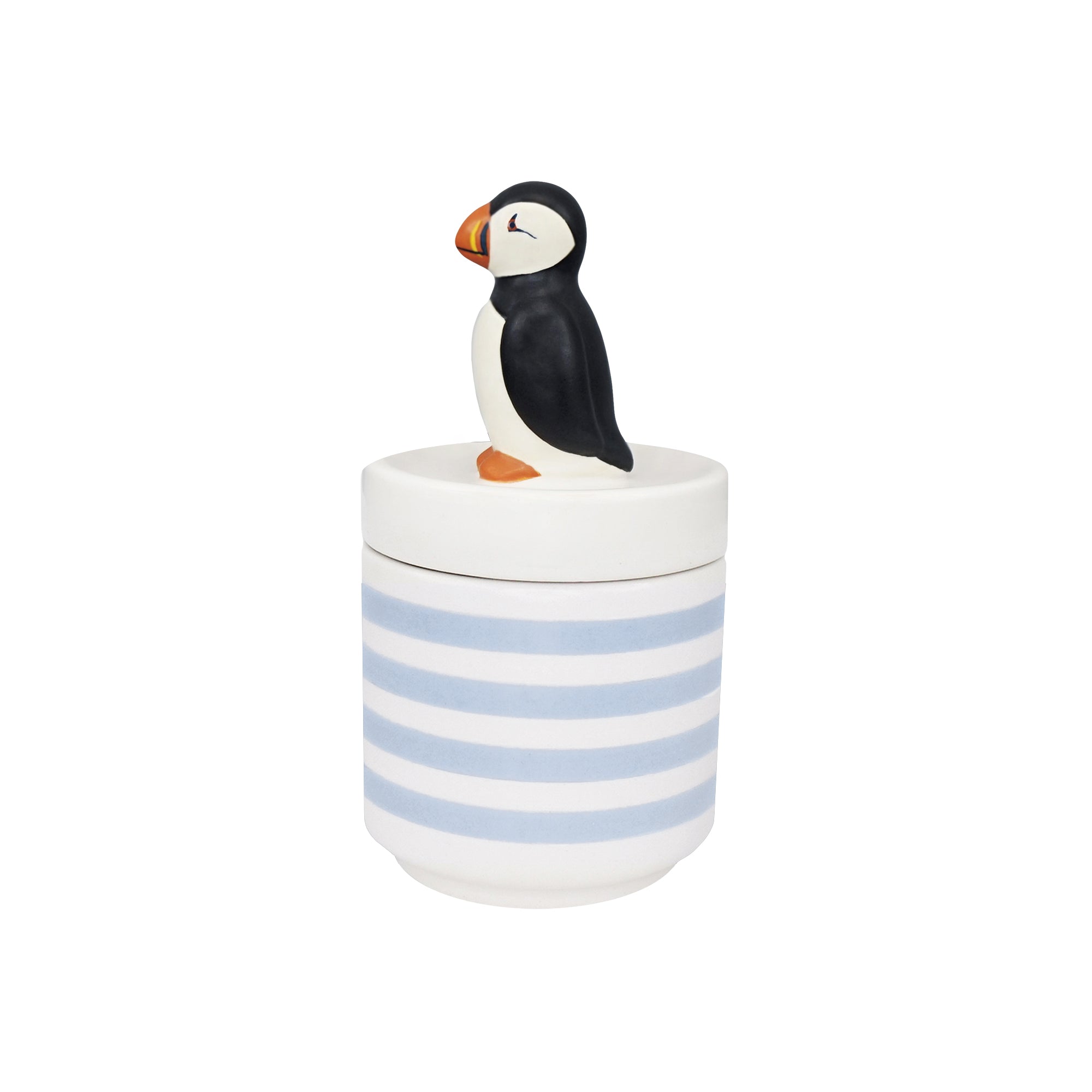 RSPB Puffin boîte à bijoux céramique bleue 14 cm