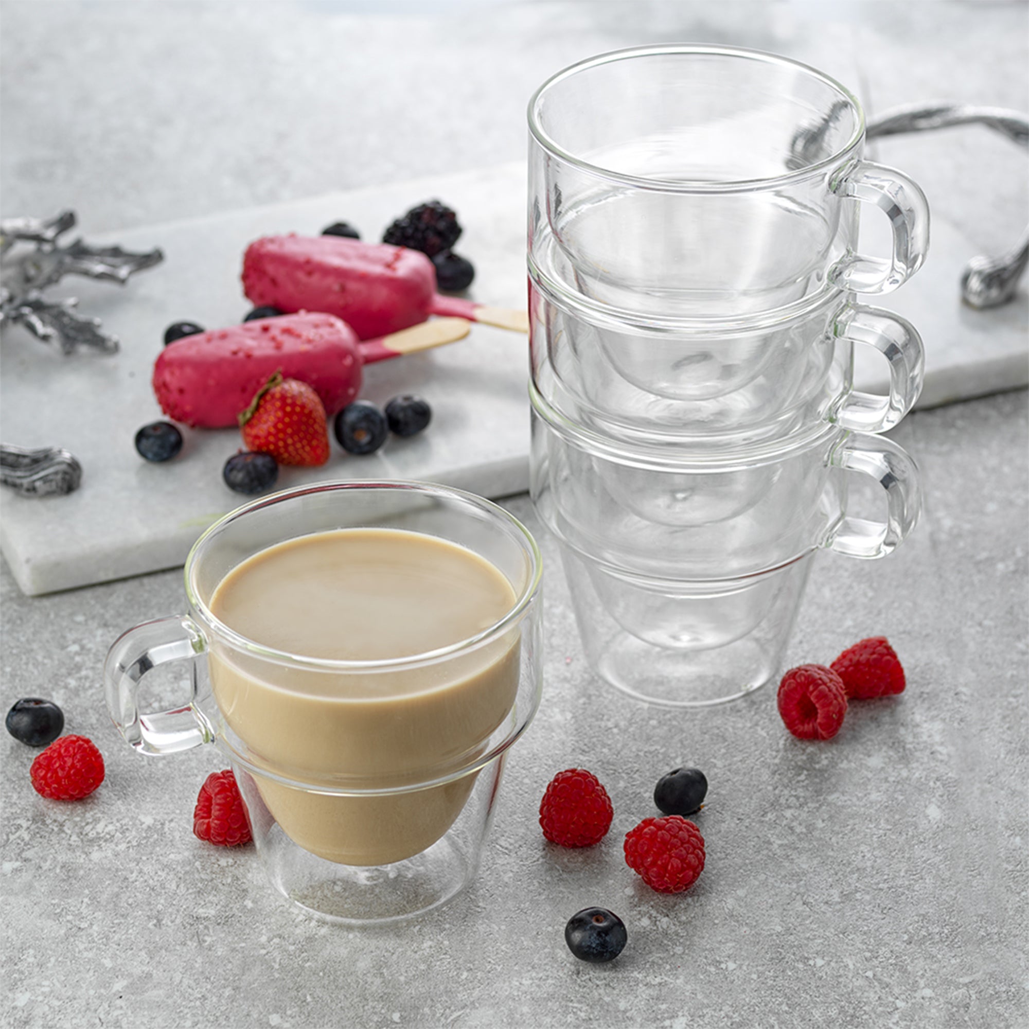 JoyJolt Stoiva tasse café double paroi 34 cl lot 4 empilable