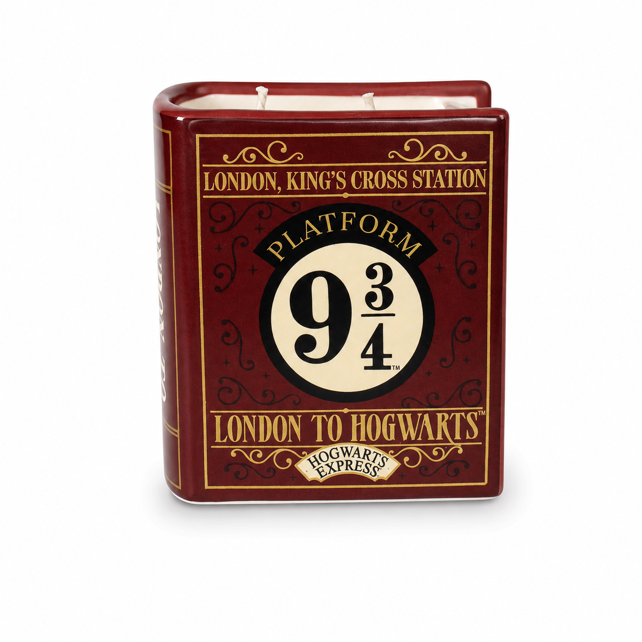 Harry Potter Platform 9 3/4 bougie livre céramique orange