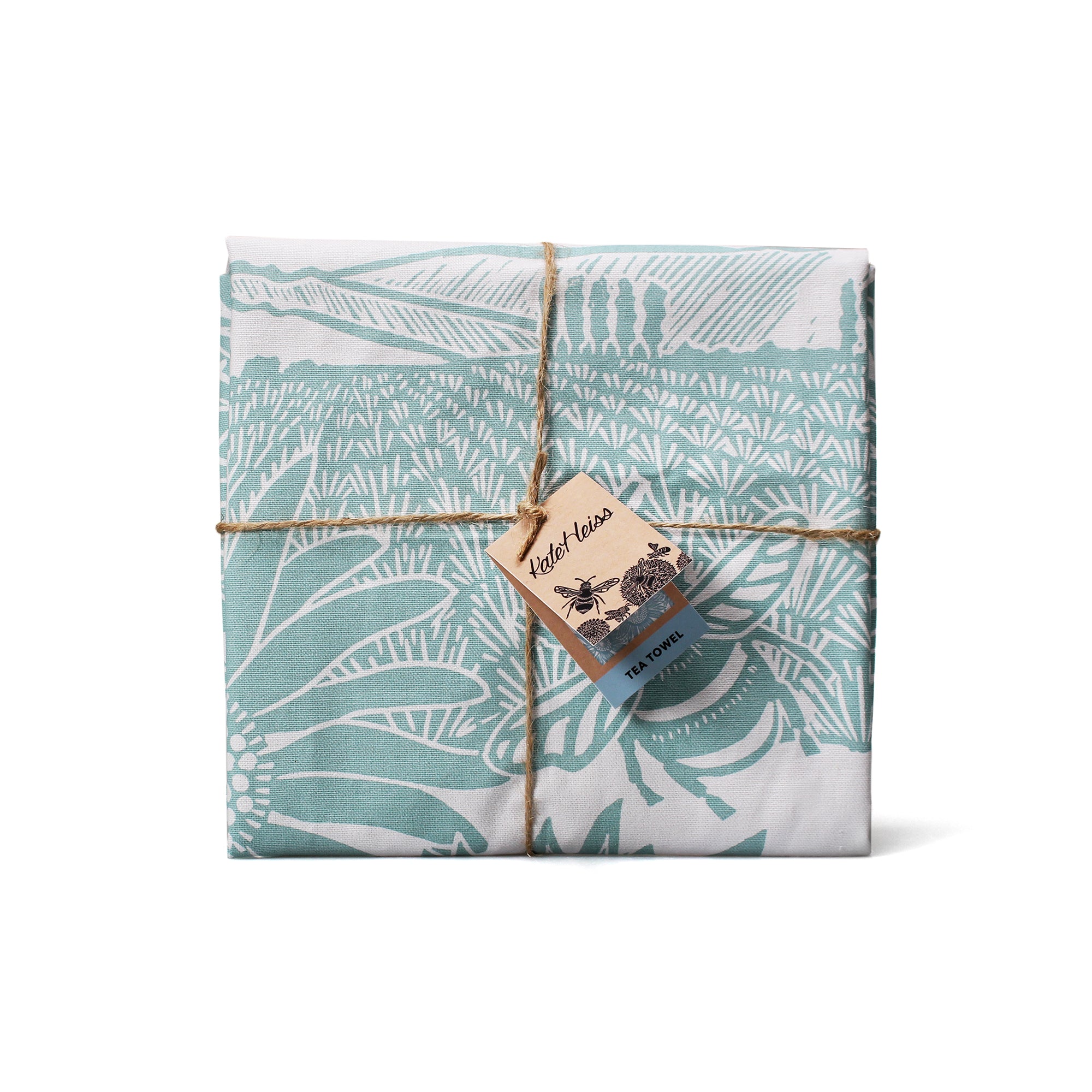 Kate Heiss Powder Blue torchon coton recyclé bleu