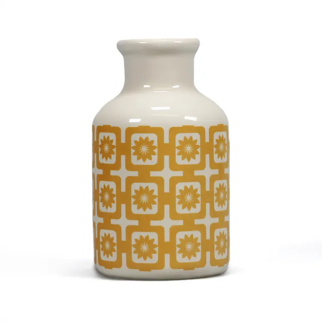 HMB Tiles vase céramique jaune grès 14 cm
