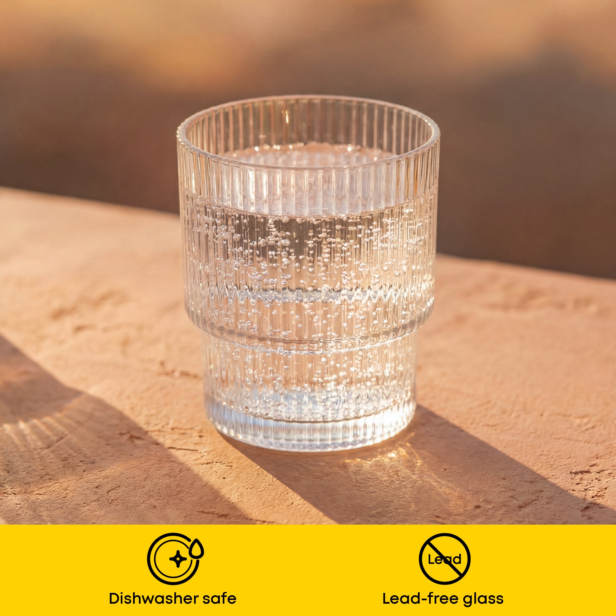 JoyJolt Bloom verres striés lot de 12