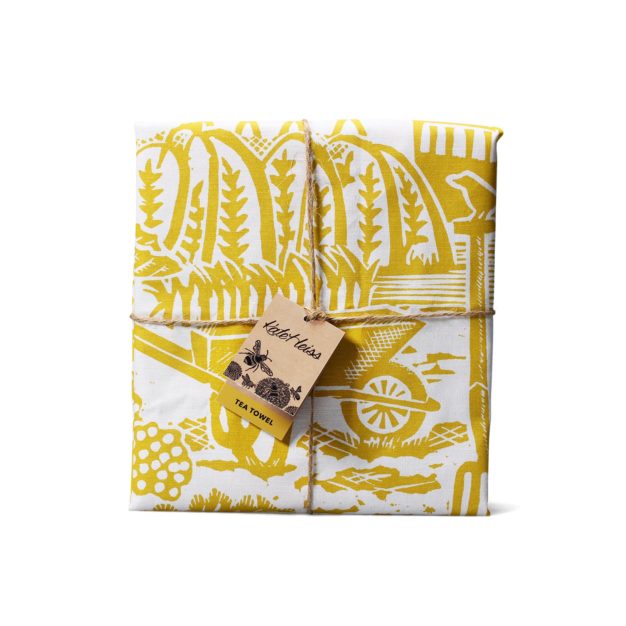 HMB Kate Heiss torchon coton recyclé jaune moutarde