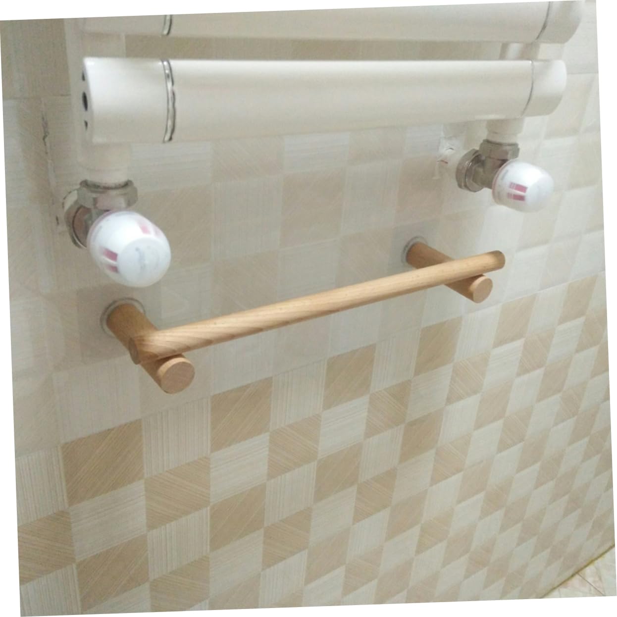 Alipis porte-serviettes mural bois 30 cm kaki