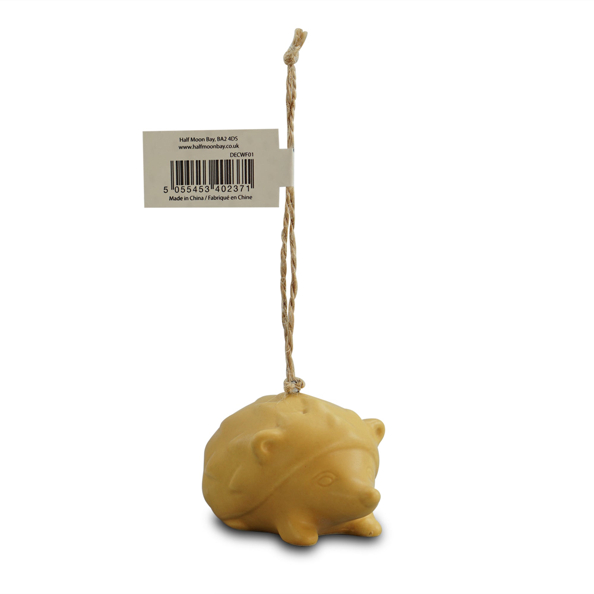 HMB Woodland Folk Yellow Hedgehog décoration à suspendre dolomite