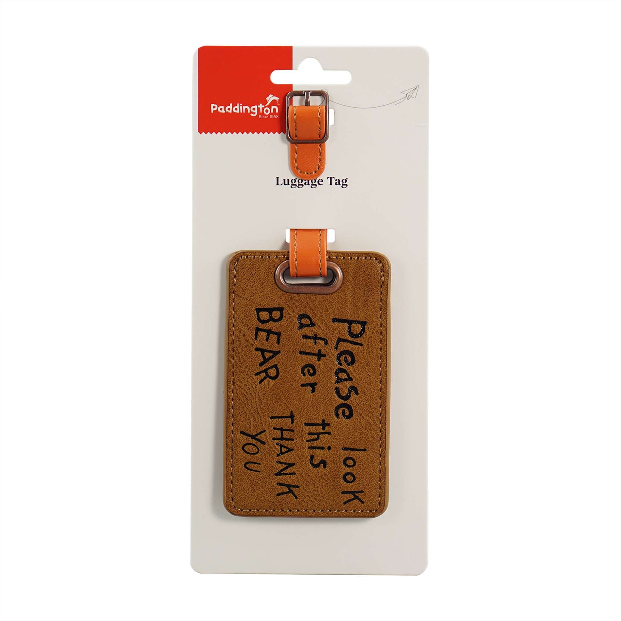 Paddington Look After This Bear étiquette bagage marron