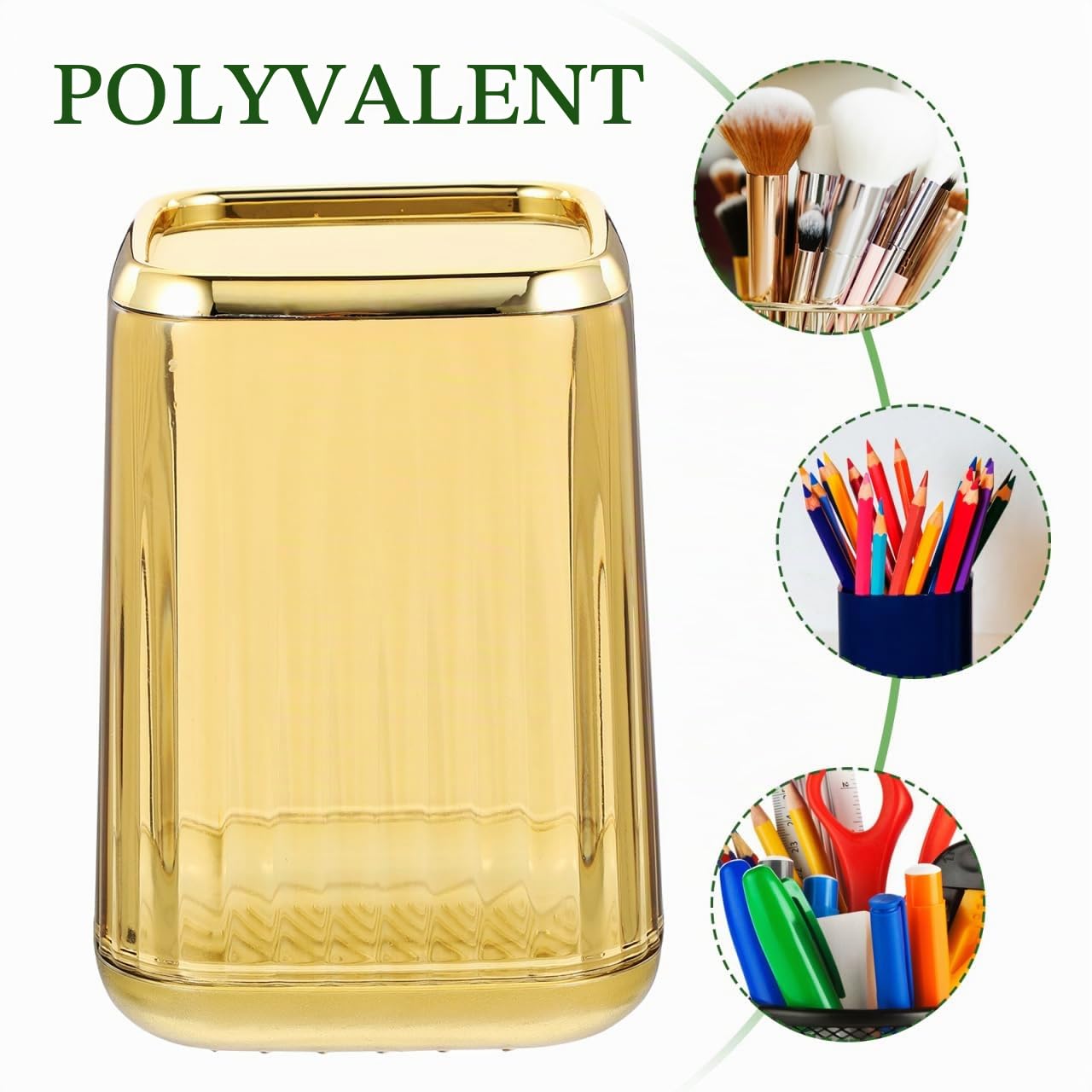 Alipis Pot Pinceaux Maquillage Doré Transparent