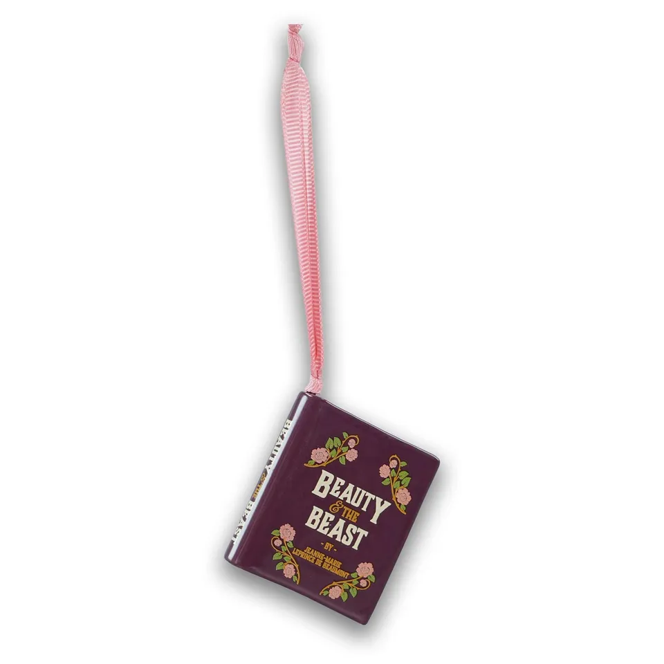 HMB Belle et Bête livre décoration suspendue céramique violette