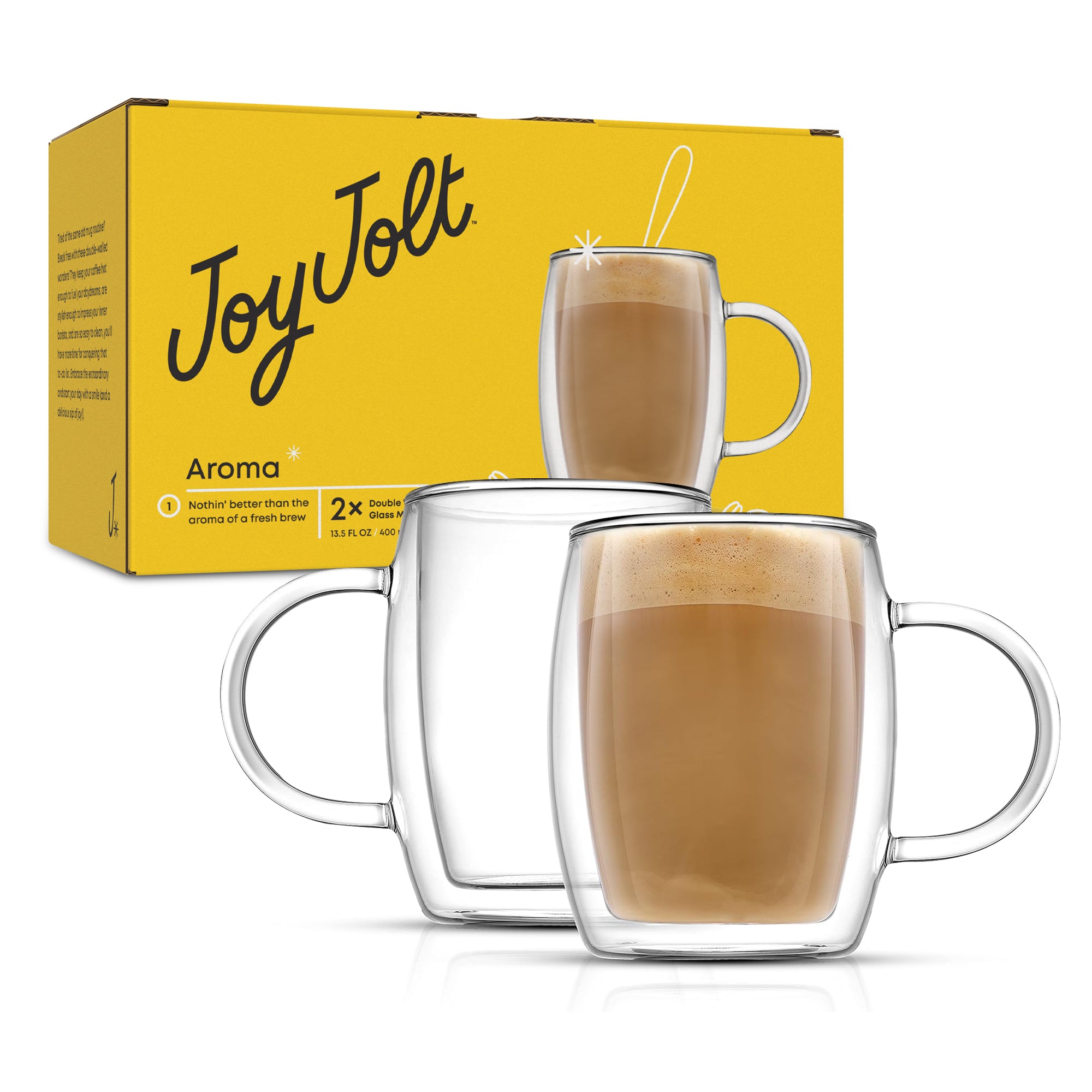 JoyJolt Aroma mug double paroi isolant lot de 2 40 cl