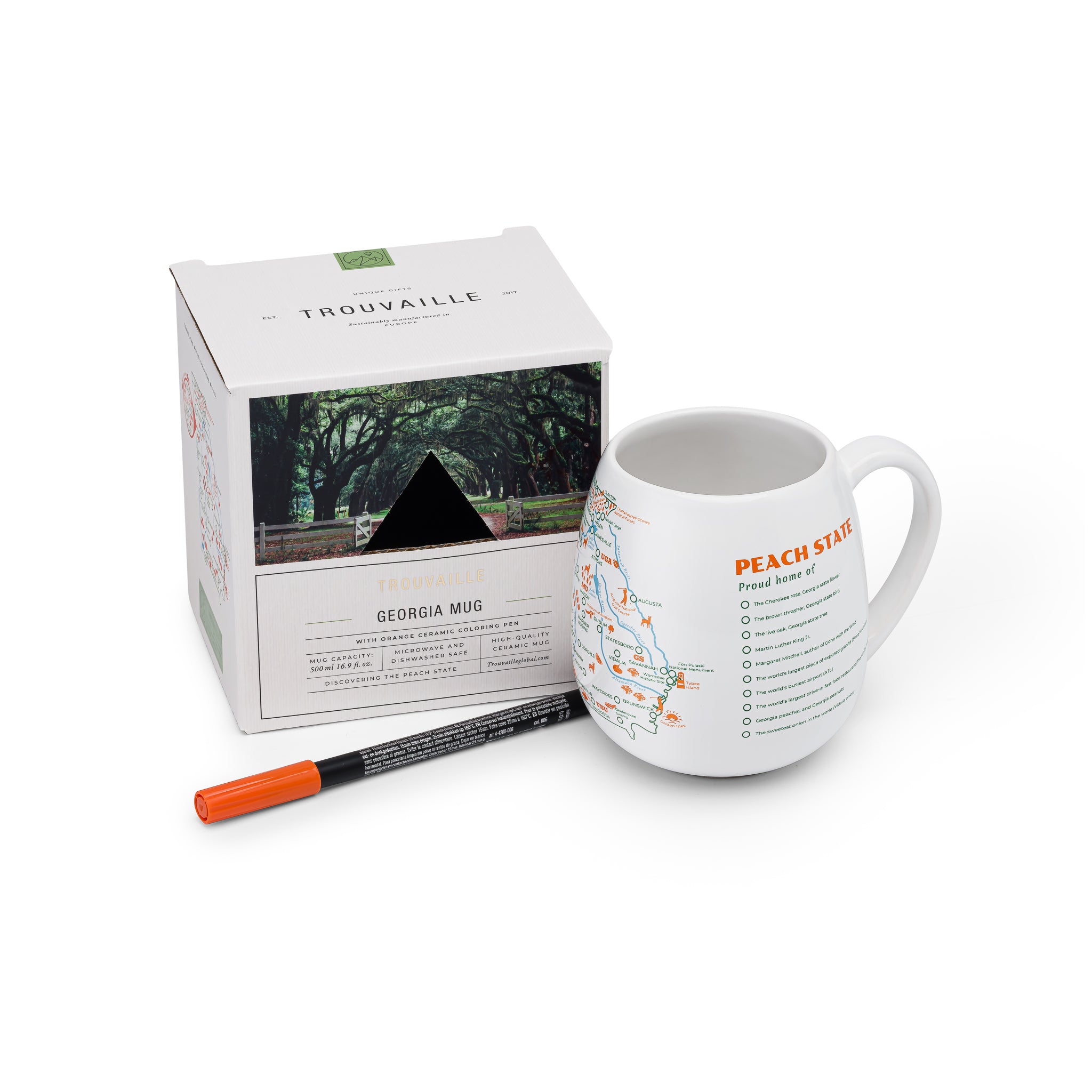 Trouvaille Global Georgia Map mug à colorier souvenir