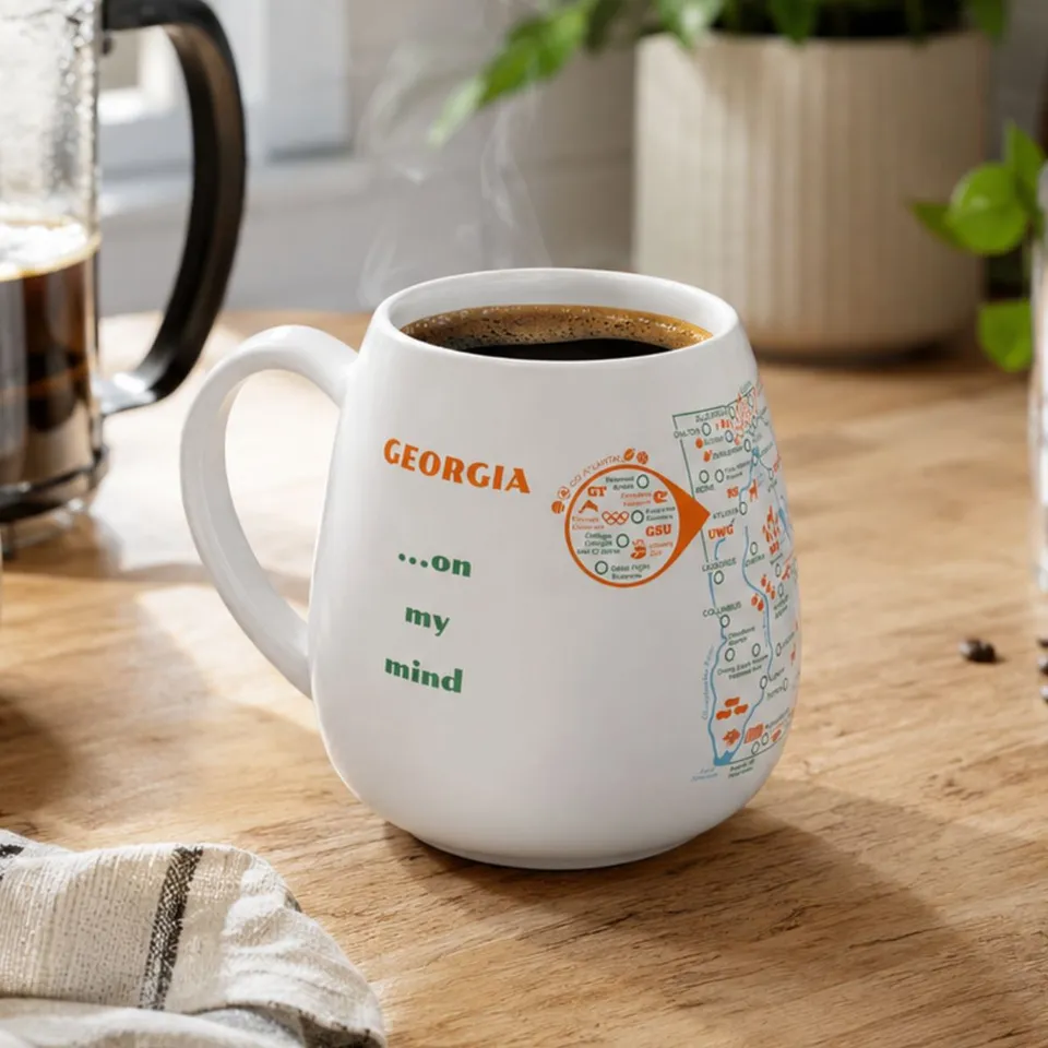 Trouvaille Global Georgia Map mug à colorier souvenir