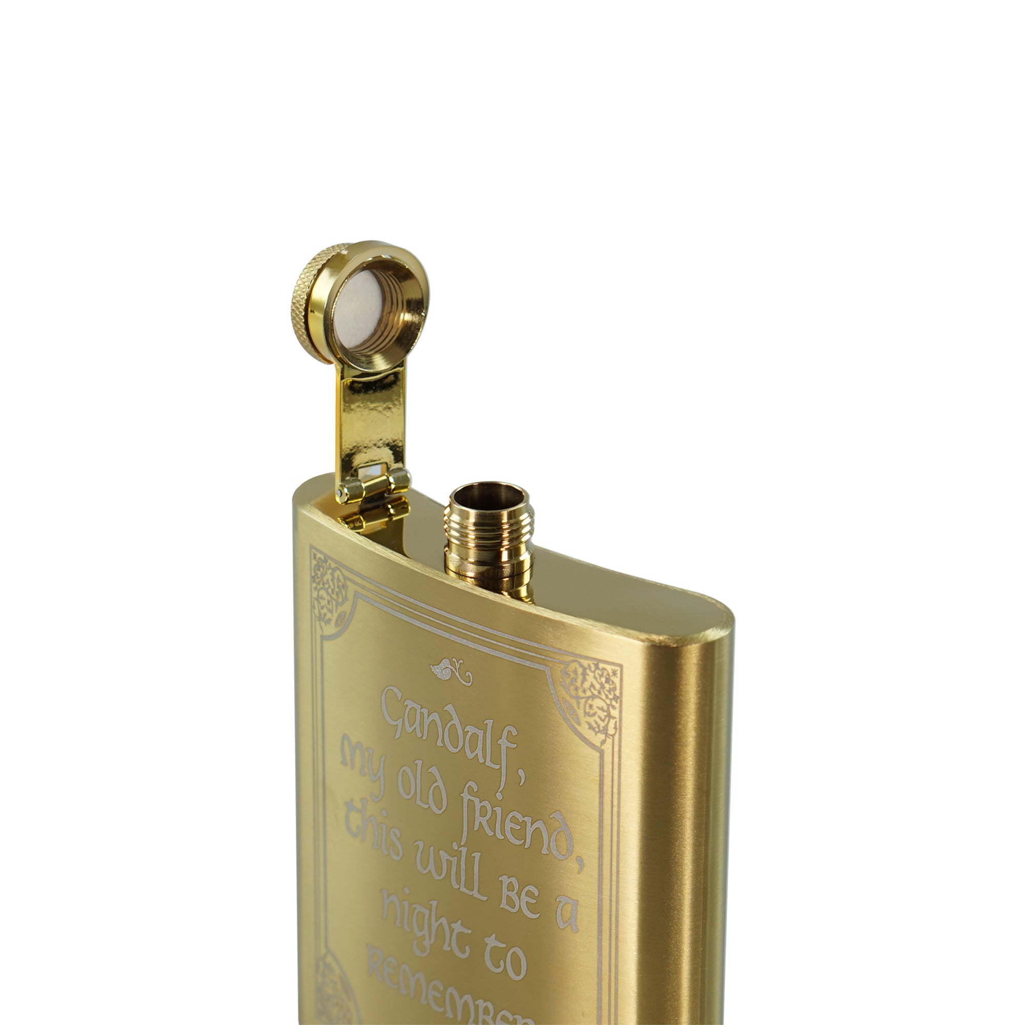 Seigneur Anneaux Gandalf flasque métal dorée 20 cl