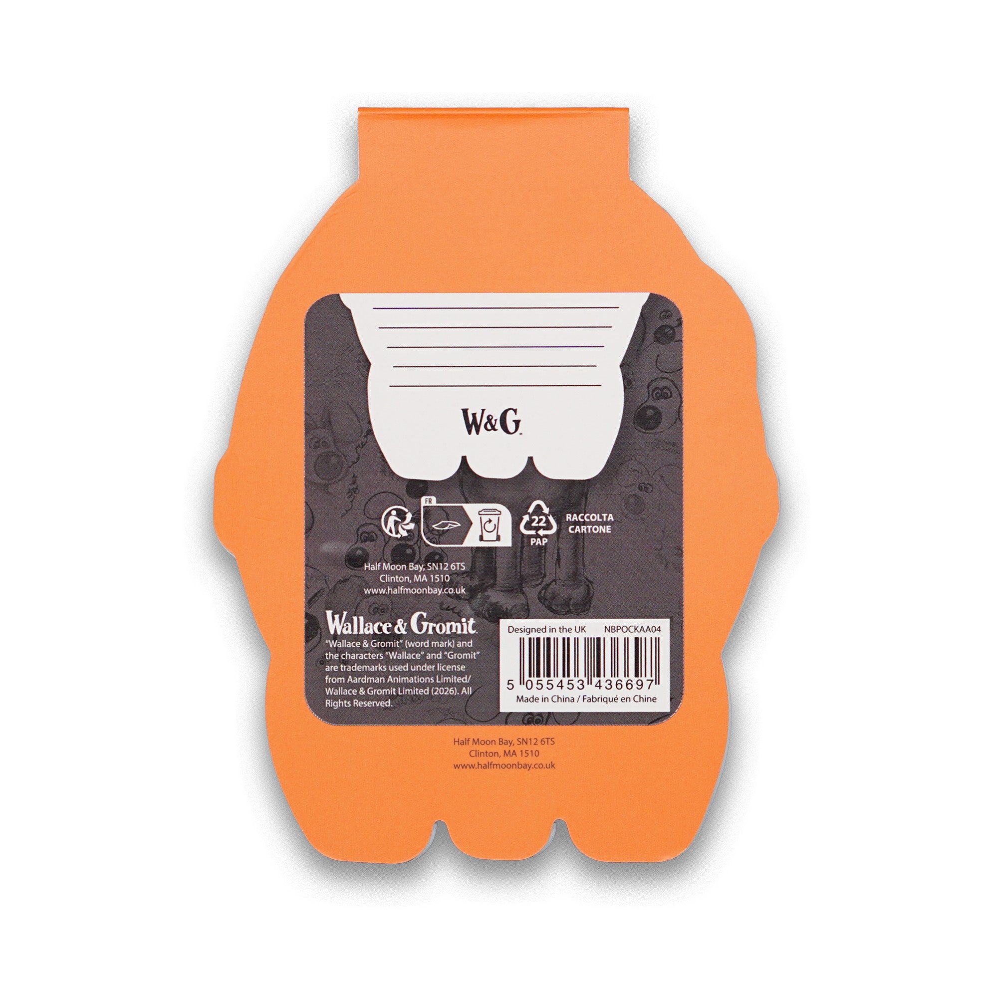 HMB Wallace & Gromit Rocket carnet de poche orange