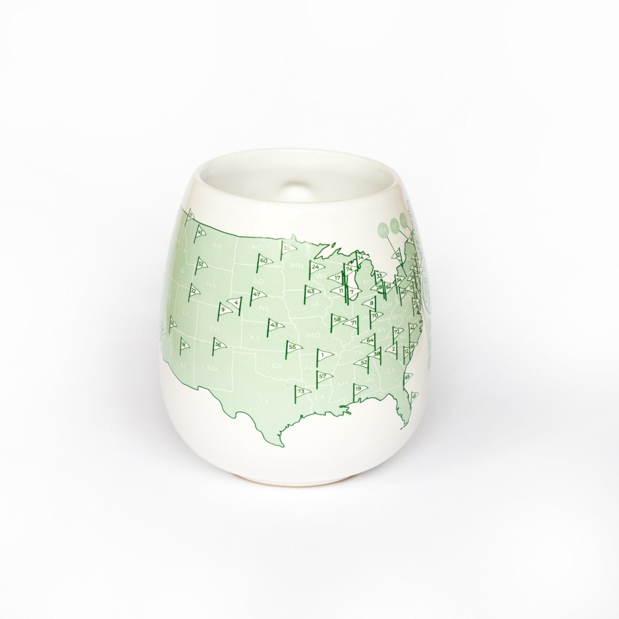 Trouvaille Global US Golf Courses mug à colorier 76 parcours