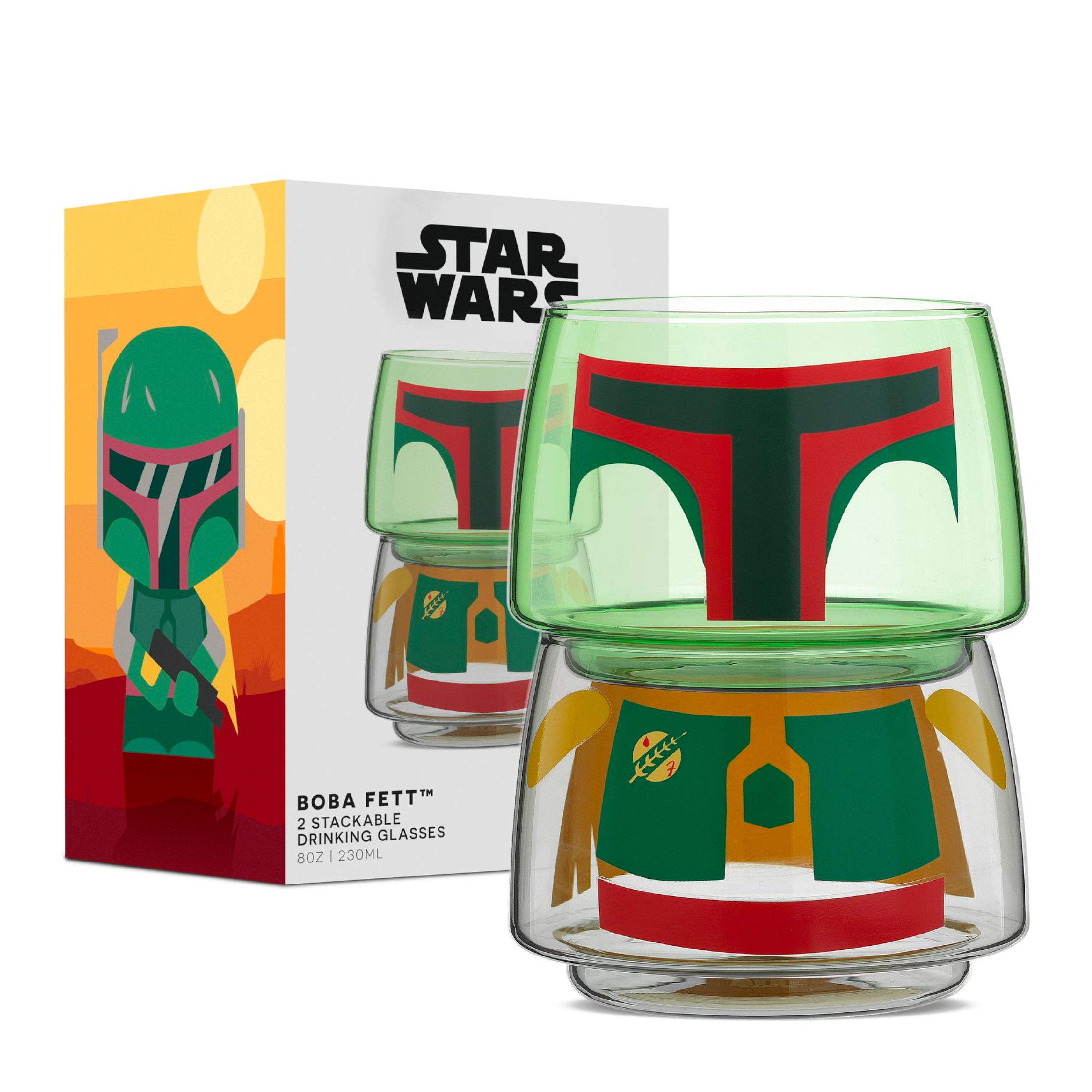 JoyJolt Star Wars Stackable Boba Fett verres lot de 2 28 cl