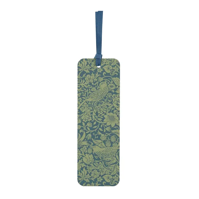 William Morris Strawberry Thief marque-page papier vert sauge