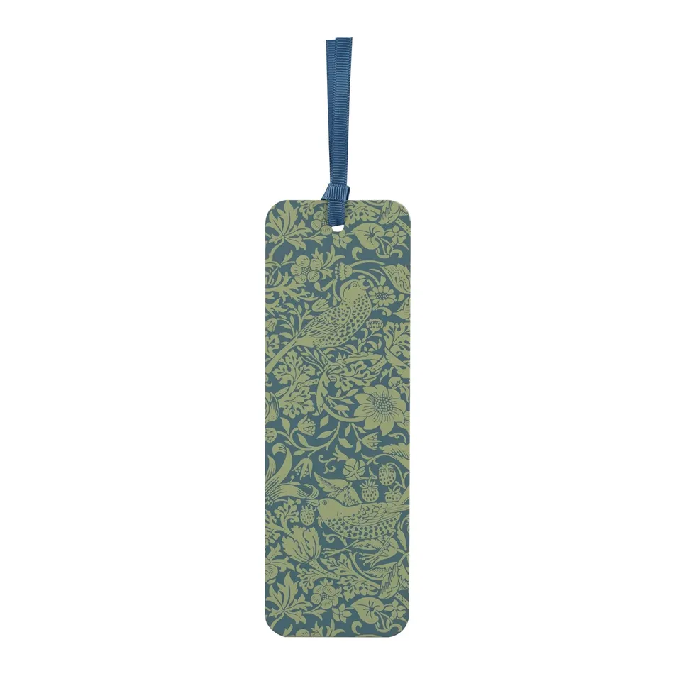 William Morris Strawberry Thief marque-page papier vert sauge