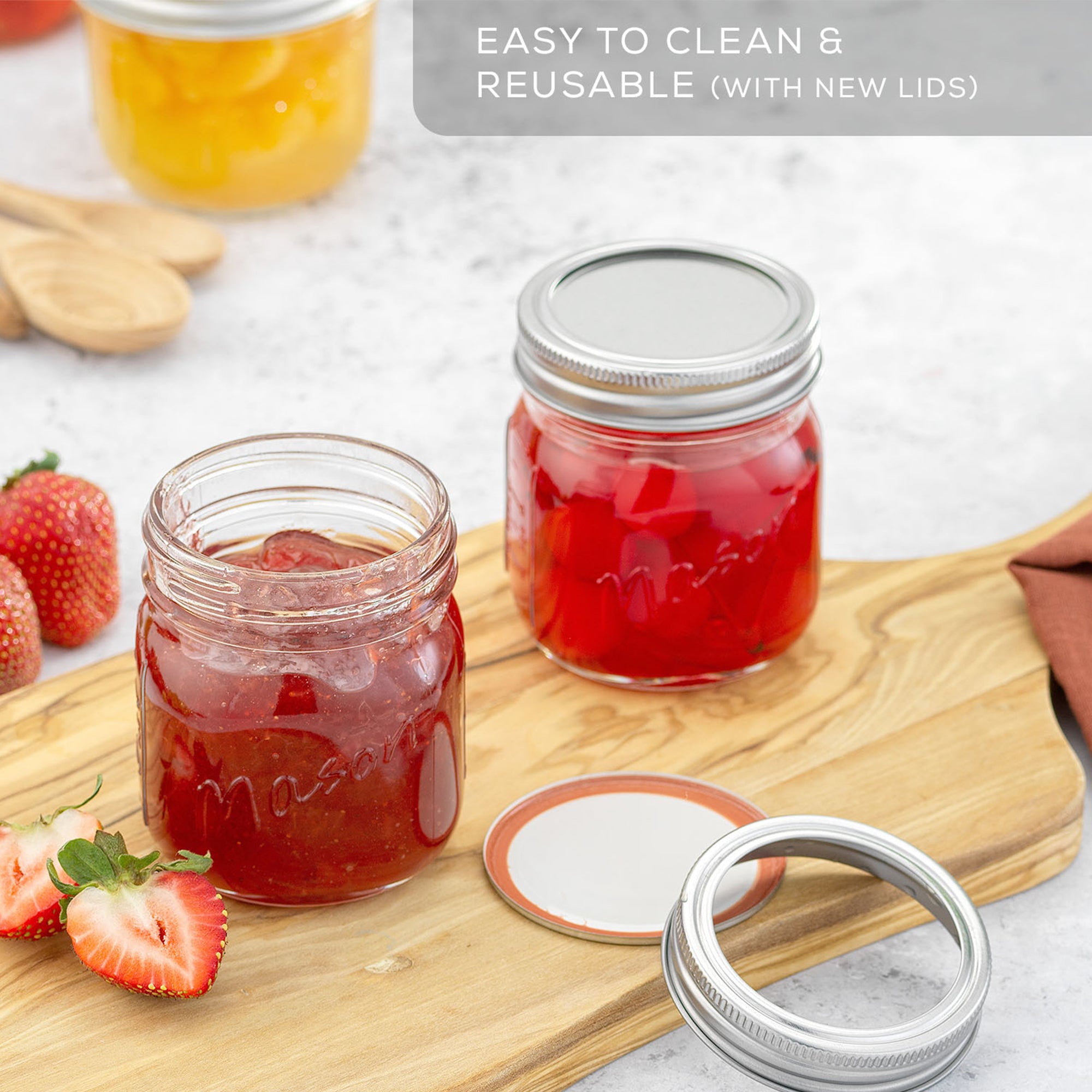 JoyJolt bocaux mason jar verre hermétique lot de 6 gradué