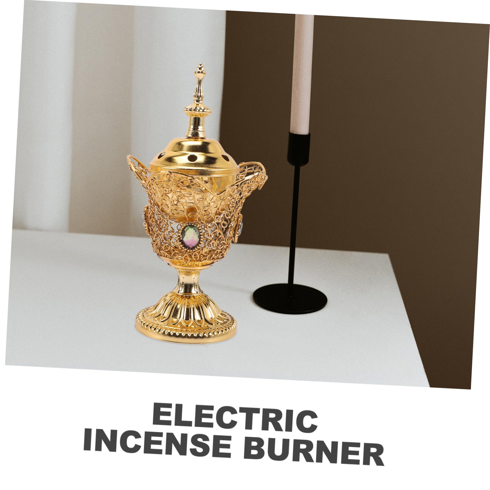 Alipis Brûleur Encens Électrique Doré Fer Lot 2 Rétro