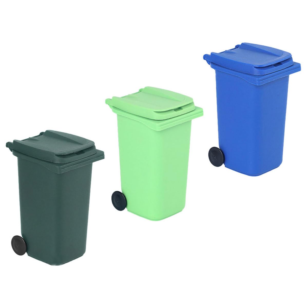 Alipis mini poubelles bureau couvercle plastique lot 3