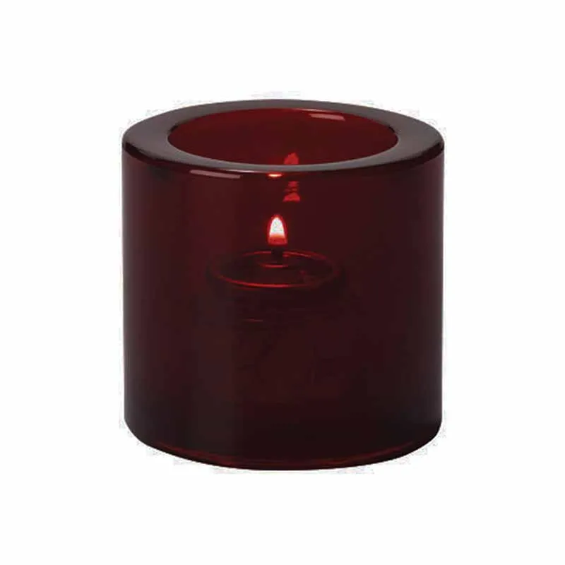 Artis photophore rond rouge 7 cm verre