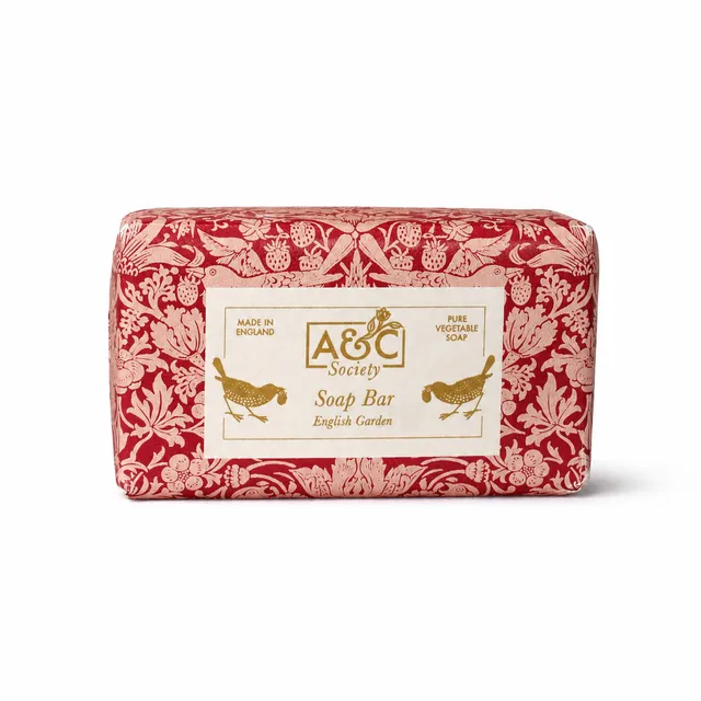 William Morris Strawberry Thief savon 190 g framboise