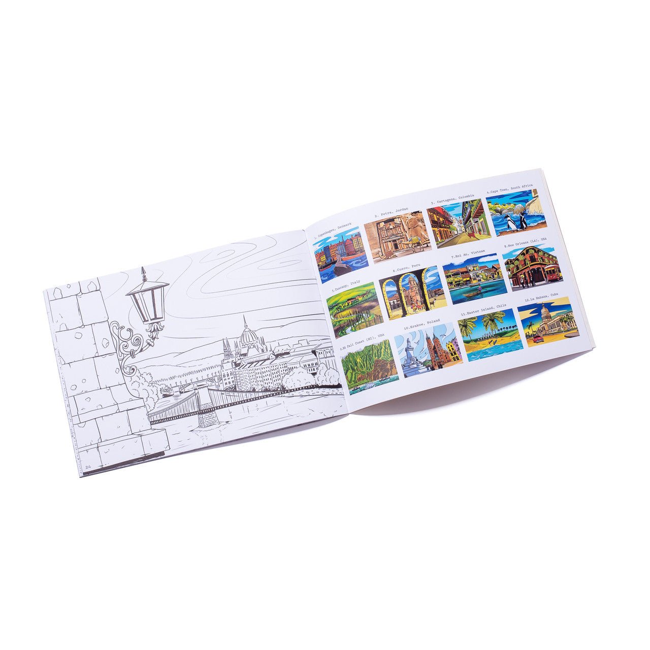 Trouvaille Global World Travel livre coloriage recyclé