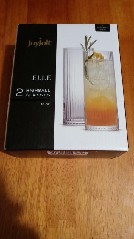 JoyJolt Elle verre vin rouge 48 cl lot de 2 strié