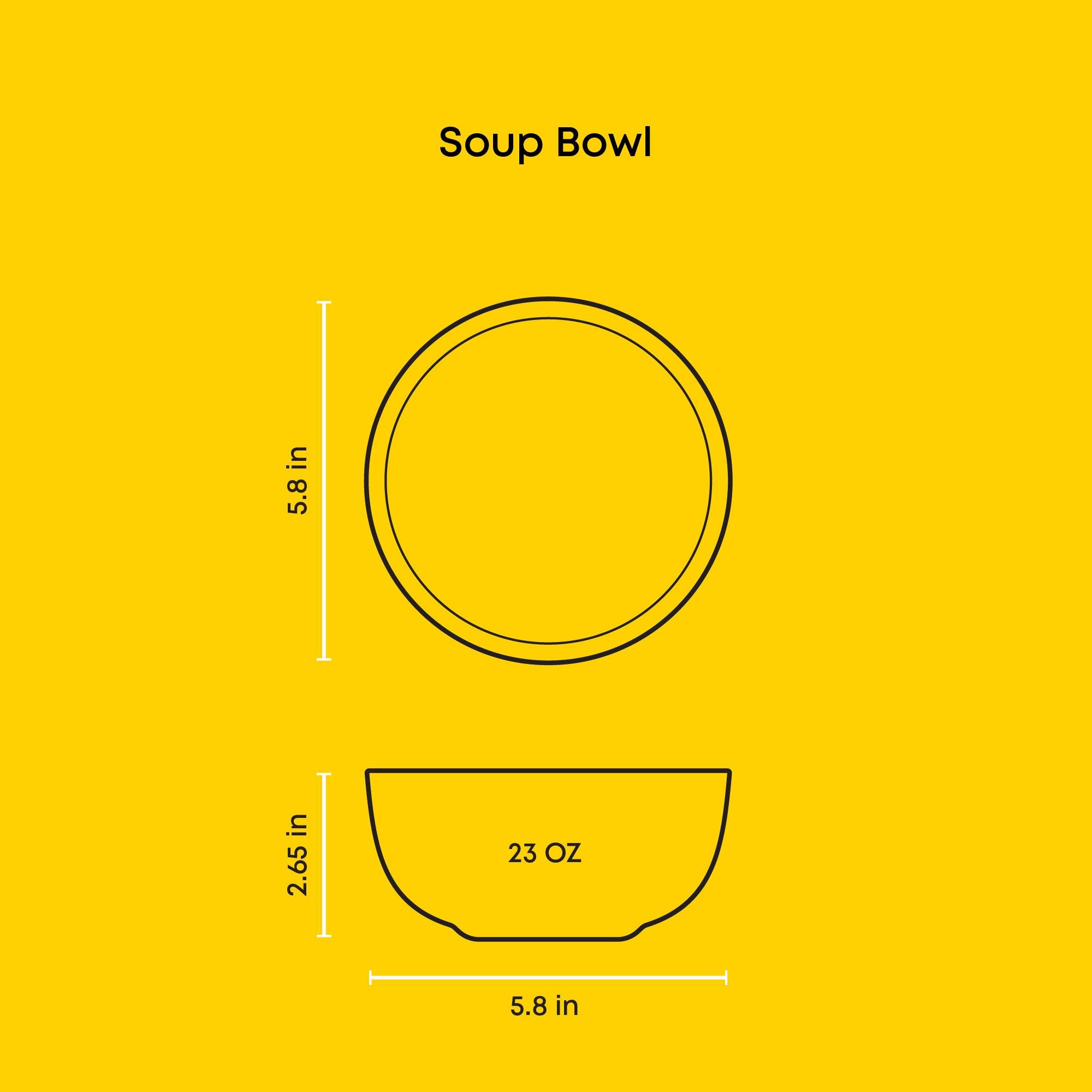 JoyJolt Mesa bols à soupe grès lot de 6 mat 68 cl
