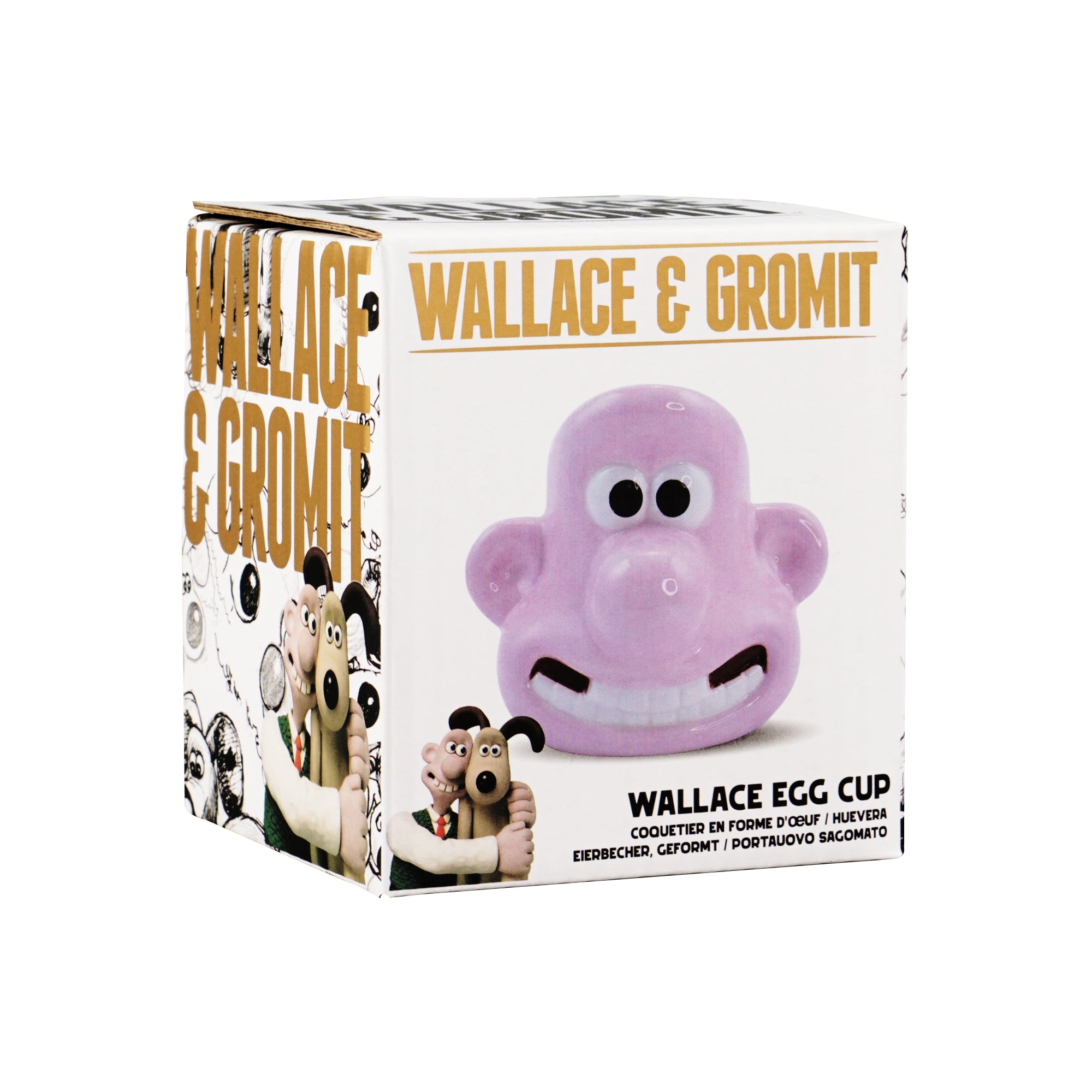 Wallace & Gromit Wallace coquetier céramique rose coffret